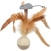 Squieky míček s peřím a myškou 15 cm (RP 0,90 Kč)
