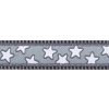 Red Dingo vodítko – Stars White on Grey – 25 mm x 1,8 m