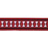 Red Dingo obojek reflexní – Bones Red – 25 mm x 41-63 cm