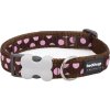 Red Dingo obojek – Pink Spots on Brown – 25 mm x 41-63 cm