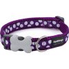 Red Dingo obojek – White Spots on Purple – 12 mm x 20-32 cm