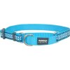 Red Dingo obojek polostahovací reflexní – Bones Turquoise – 25 mm x 41-62 cm