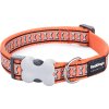 Red Dingo obojek reflexní – Bones Orange – 12 mm x 20-32 cm