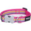 Red Dingo obojek – Horizontal Stripes Hot Pink – 20 mm x 30-47 cm