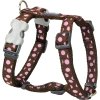 Red Dingo postroj – Pink Spots on Brown – 15 mm x 36-54 cm