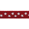 Red Dingo vodítko – Stars White on Red – 15 mm x 1,8 m