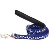 Red Dingo vodítko – White Spots on Navy – 15 mm x 1,8 m