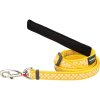 Red Dingo vodítko – Gingham Yellow – 25 mm x 1,8 m