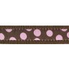 Red Dingo vodítko přepínací – Pink Spots on Brown – 25 mm x 2 m