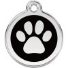 Red Dingo známka – Paw Print Black – Tlapka černá velikost známky M - 30 mm