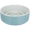 Keramická miska k pomalému krmení, kruhy, šedomodrá (Velikost 0,9 l/ ø 17 cm)