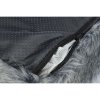 Polštář YELINA obdélníkový, dlouhý plyšový vlas, černá/šedá (Velikost 110 x 75 cm)