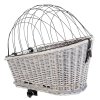 Přepravní proutěný koš na zadní nosič kola - šedý 35x49x55 cm (max. 8kg)