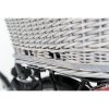 Přepravní proutěný koš na zadní nosič kola - šedý 35x49x55 cm (max. 8kg)