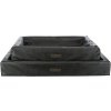 REMO Vital lůžko hranaté s okrajem, umělá kůže, černá (Velikost 110 x 80 cm)