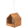 NATURA venkovní krmítko závěsné, domek se silem, 20 × 24 × 20 cm, glazovaná borovice, hnědá