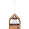 NATURA venkovní krmítko závěsné, domek se silem, 20 × 24 × 20 cm, glazovaná borovice, hnědá