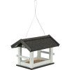 NATURA venkovní krmítko závěsné, salaš, 36 × 25 × 25 cm, glazovaná borovice, černá/bílá