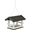 NATURA venkovní krmítko závěsné, salaš, 36 × 25 × 25 cm, glazovaná borovice, černá/bílá
