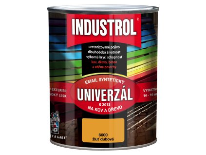 Industrol S2013 univerzál lesk vrchní barva na kov a dřevo, 6600 dubová žluť, 600 ml