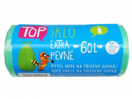 Pytle HDPE 60lit na tříděný odpad, sklo, 30ks/role zelený TOP