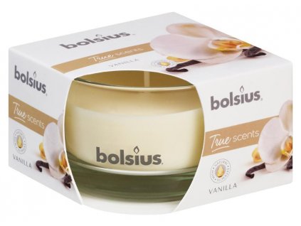 Svíčka Bolsius Jar True Scents 50/80 mm, vůně vanilka