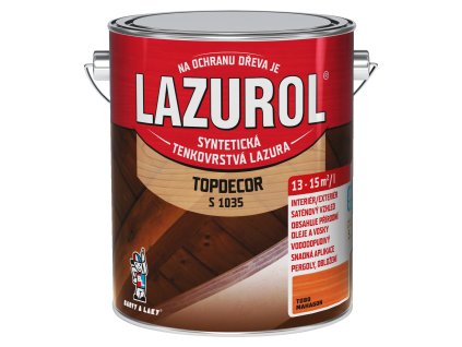 Lazurol Topdecor S1035 tenkovrstvá lazura na dřevo T080 mahagon, 2,5 l