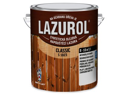 Lazurol Classic S1023 tenkovrstvá lazura na dřevo s obsahem olejů, 020 kaštan, 2,5 l