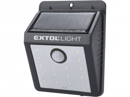Světlo nástěnné s pohybovým čidlem, 120lm, solární nabíjení Extol Light