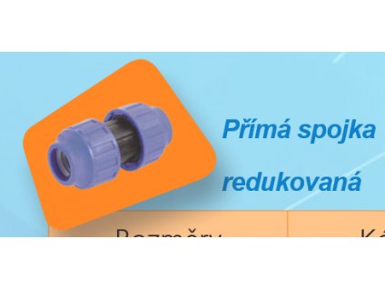 PE spojka přímá mechanická redukovaná  40 x 25