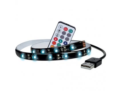 Solight LED RGB pásek pro TV, 2x 50cm, USB, vypínač, dálkový ovladač WM504