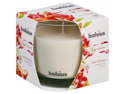 Svíčka Bolsius Jar True Moods 95/95 mm, New energy (grapefruit a zázvor)