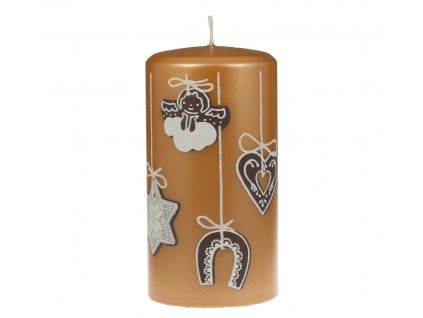 UNIPAR Tradiční vánoční svíčka Sweets XL zlatá