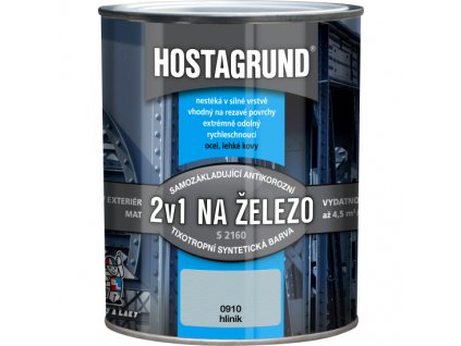 Hostagrund 2v1 S2160 základní i vrchní barva na kov, 0910 hliníková, 600 ml