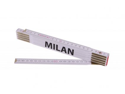 Skládací metr 2m MILAN (PROFI, bílý, dřevo)