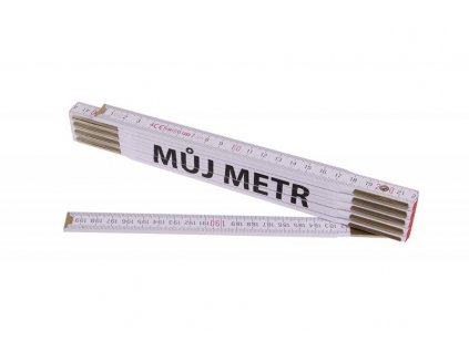 Skládací metr 2m MŮJ METR (PROFI, bílý, dřevo)