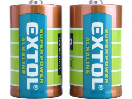 D - Baterie alkalické, 2ks, 1,5V D (LR20) Extol Energy