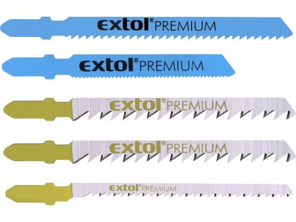 Plátky do přímočaré pily-mix, sada 5ks, Bi-metal, HSS, HCS Extol Premium