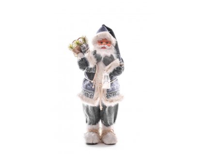 Dekorace MagicHome Vánoce, Santa s batohem a lucernou, 60 cm