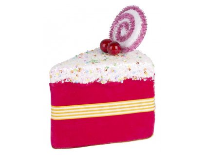 Dekorace MagicHome Candy Line, koláček, růžový, 13x9x15cm, závěsný
