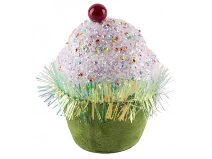 Dekorace MagicHome Candy Line, muffin, zelený, 7x7x11cm, závěsný