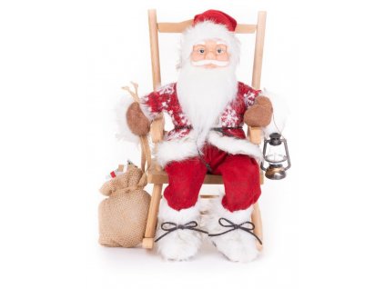 Dekorace MagicHome Vánoce, Santa, sedící, 46 cm