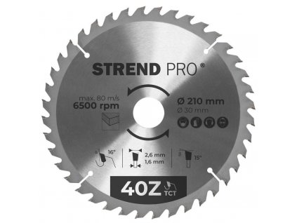 Kotouč Strend Pro TCT 254x3.0x30/20 mm 48T, na dřevo, pilový, SK plátky