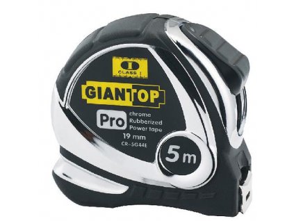 Metr GIANT CR-G44, 8 m, 25 mm, svinovací, Chrome / Nylon