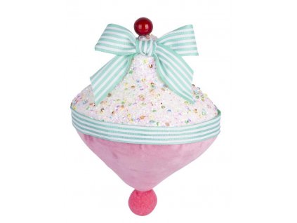 Dekorace MagicHome Candy Line, růžová, 15 cm, závěsná