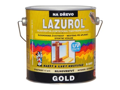 Lazurol Gold S1037 silnovrstvá lazura na dřevo T020 kaštan, 2,5 l