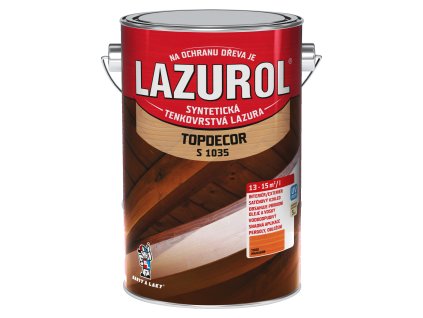 Lazurol Topdecor S1035 tenkovrstvá lazura na dřevo T080 mahagon, 4,5 l