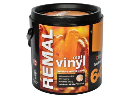 REMAL Vinyl Color mat omyvatelná barva na zeď, 640 šafránově žlutá, 3,2 kg