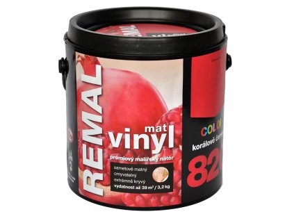 REMAL Vinyl Color mat omyvatelná barva na zeď, 820 korálově červená, 3,2 kg