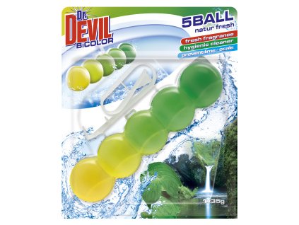 Dr. Devil WC BiColor 5ball Natur Fresh WC blok, 35 g